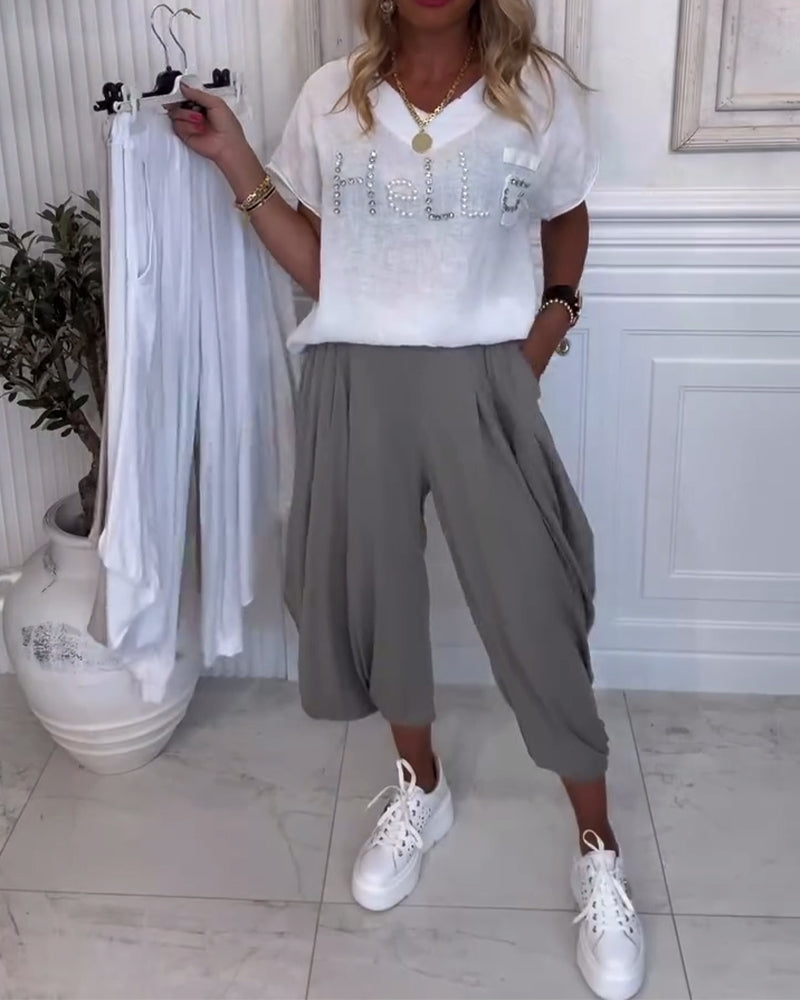 Solid Color Casual Bloomers