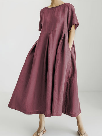 Alma | Casual Pleated Midi Dress