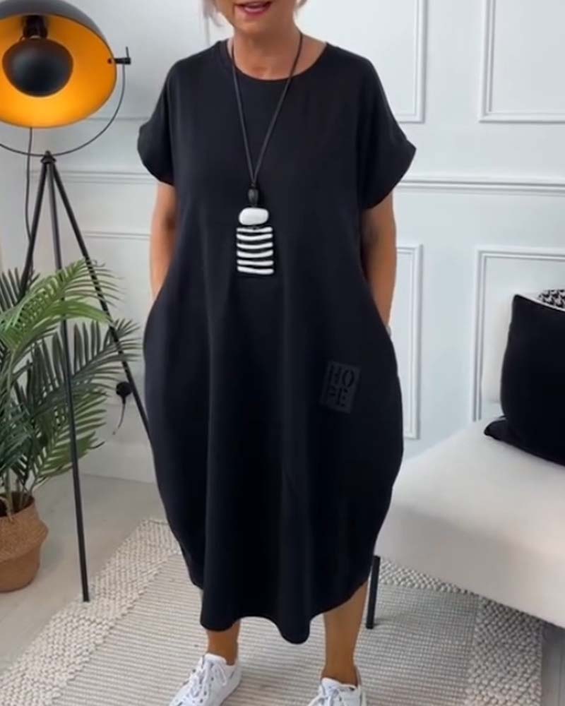 Simple Casual Kaftan with Short Sleeves