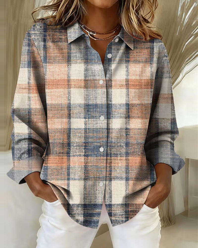 Vintage Plaid Button-Down Shirt