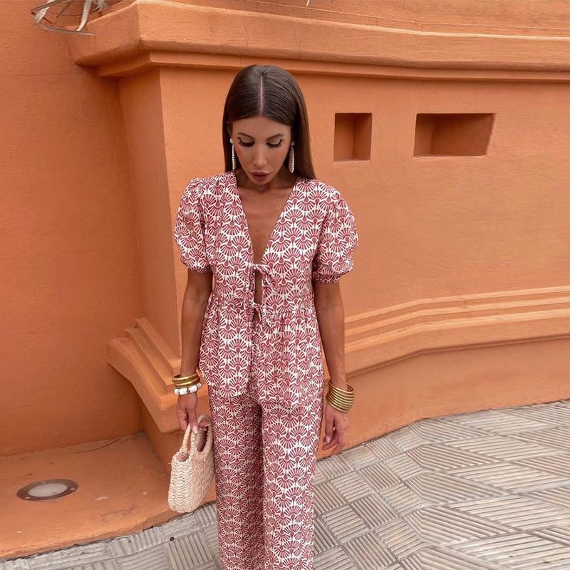 Lucy | Printed Top & Pants Set
