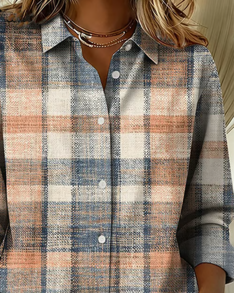 Vintage Plaid Button-Down Shirt