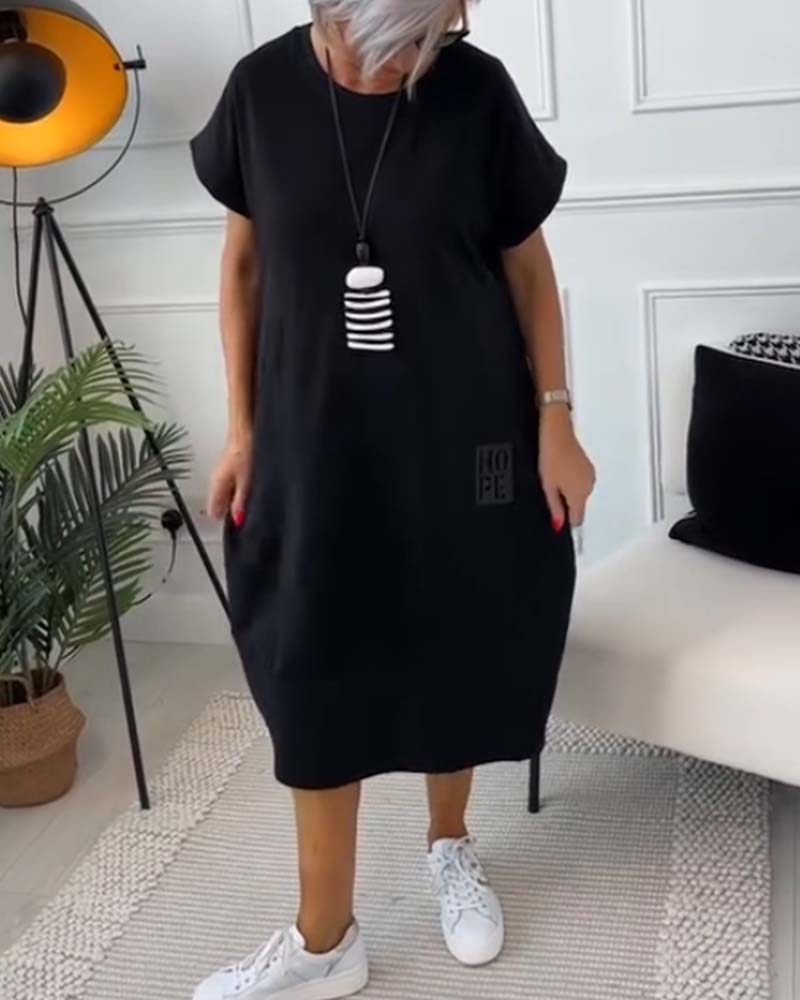 Simple Casual Kaftan with Short Sleeves