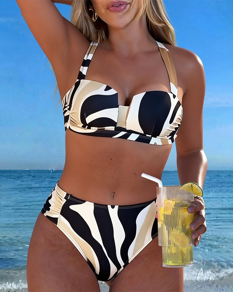 Holiday Bikini Animal Print Wireless Bra