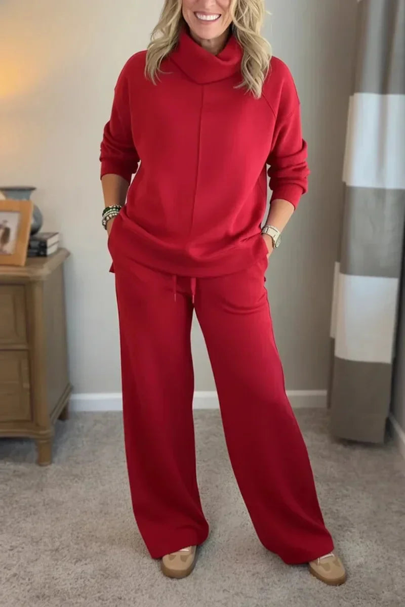 Thalia Cozy Two Piece Turtleneck Travel Set