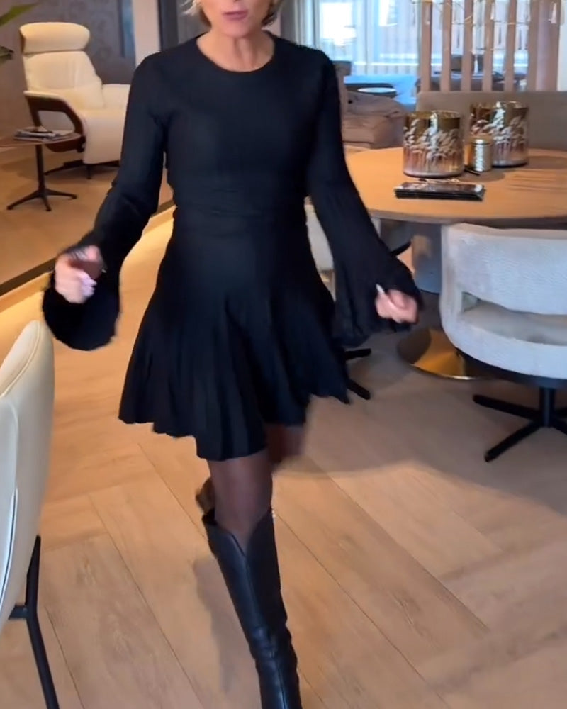 A-Line Dress with Flared Sleeves