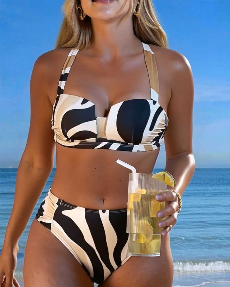 Holiday Bikini Animal Print Wireless Bra