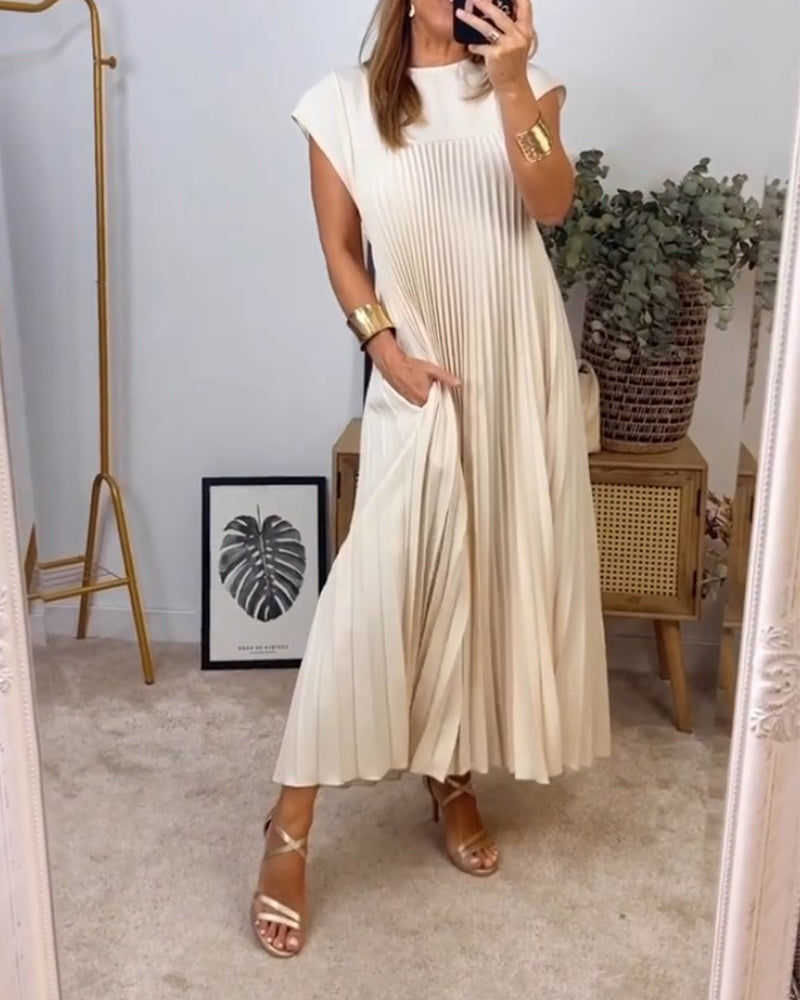 Kaitlyn | Elegant Soft Pleated Maxi Dress