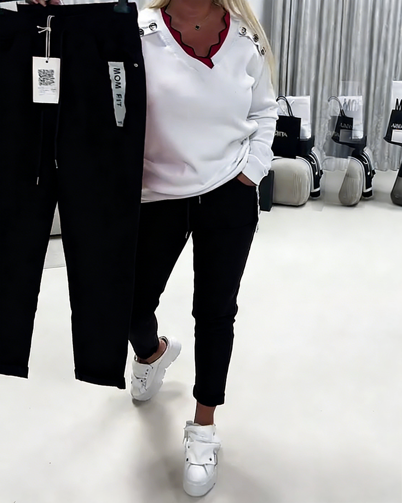 Pants Fashion Stretch Drawstring