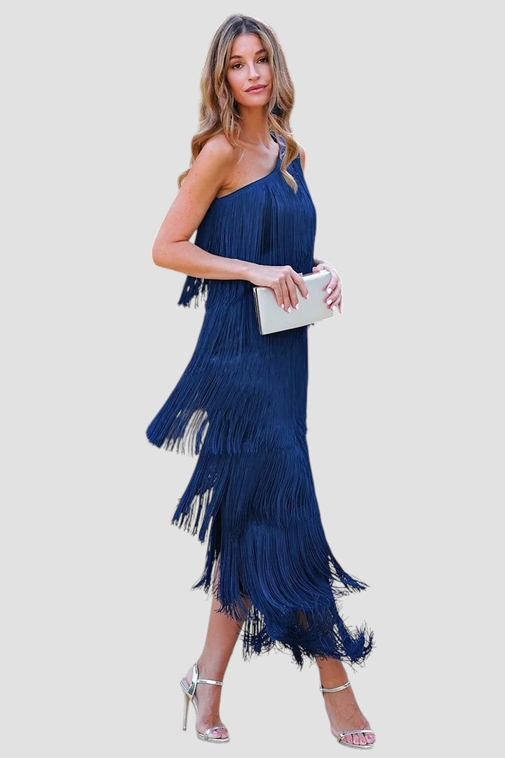 Abigail | Elegant Fringe Evening Dress