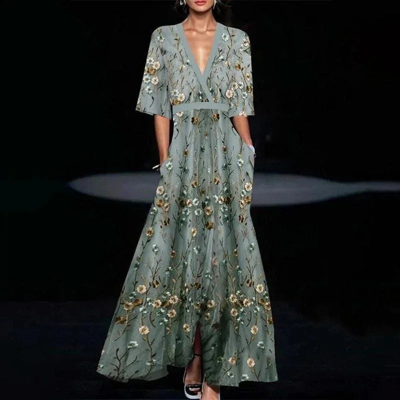Alicia | Elegant Summer Floral Maxi Dress