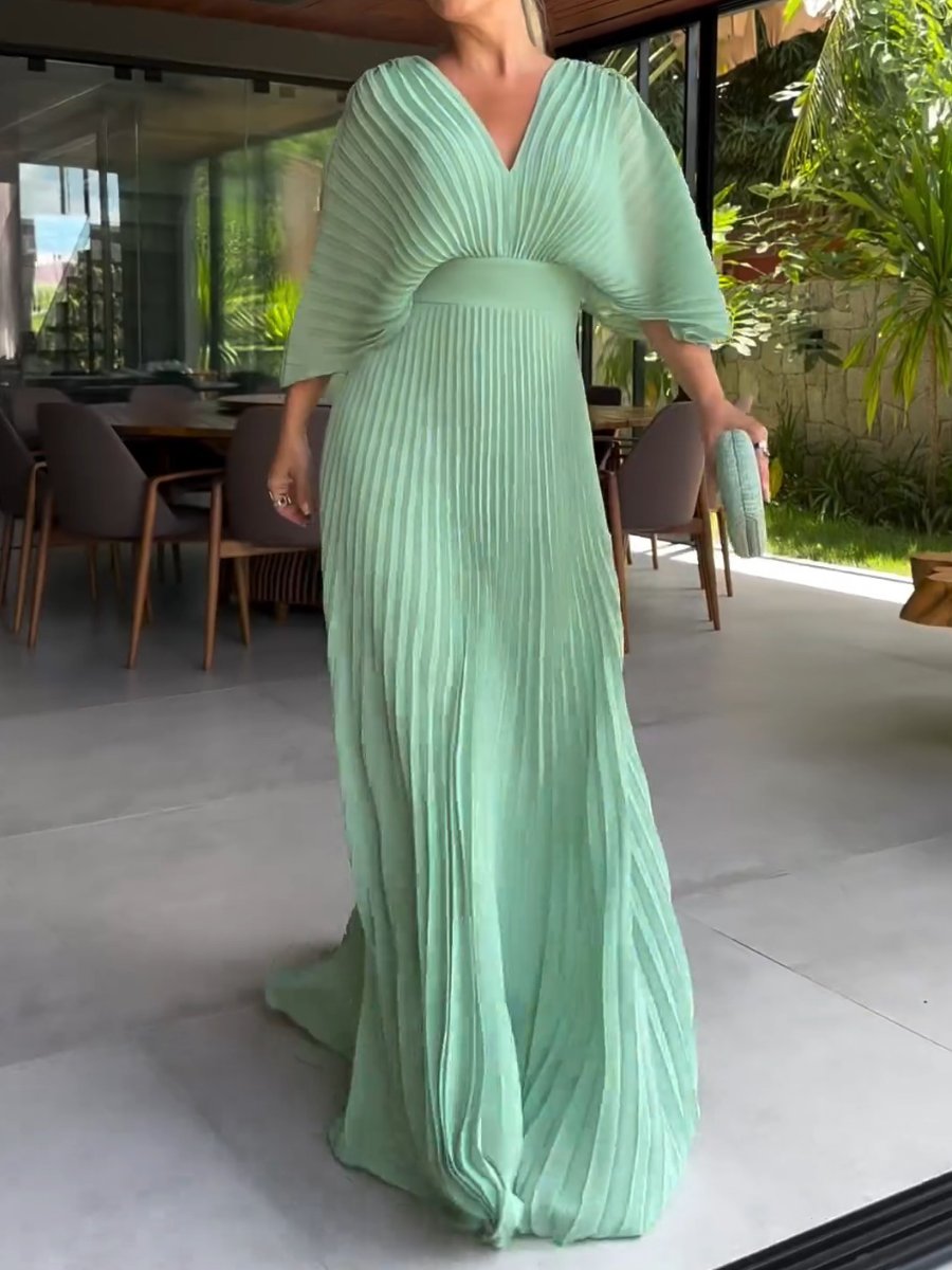 Harper | Pleated Flowing Evening Dress