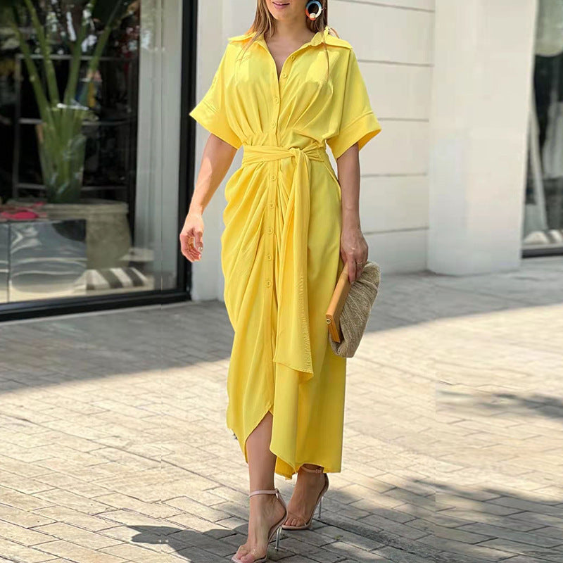 Jasmine | Belted Button-Down Shirt Dress