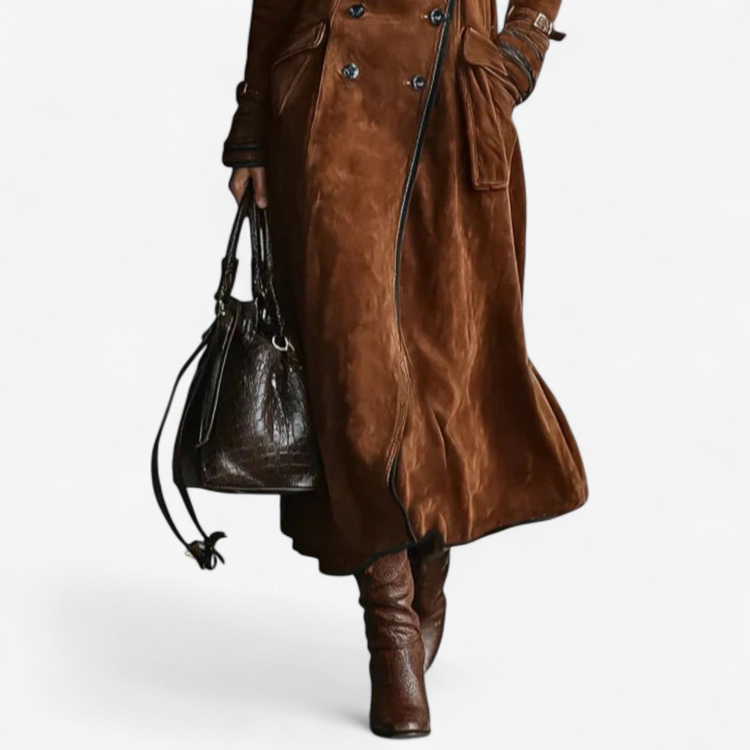 Nathaly™ | Suede Trench Coat