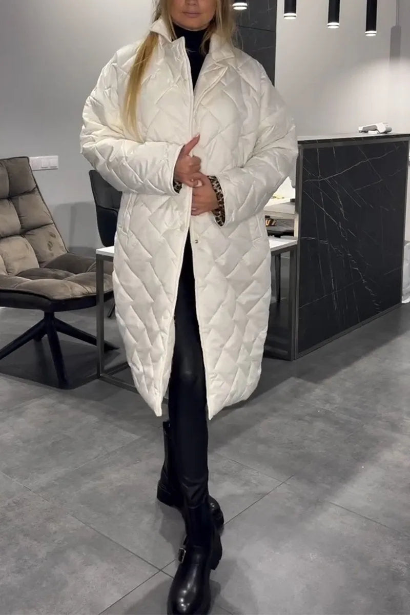 Anais™ | Quilted Coat with Leopard Lining