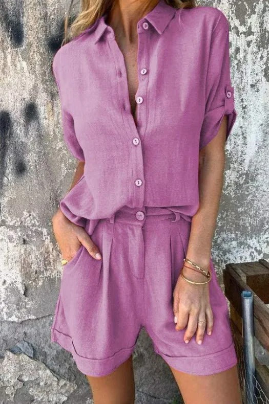 Linea | Casual Relaxed-Fit Shirt and Shorts Set