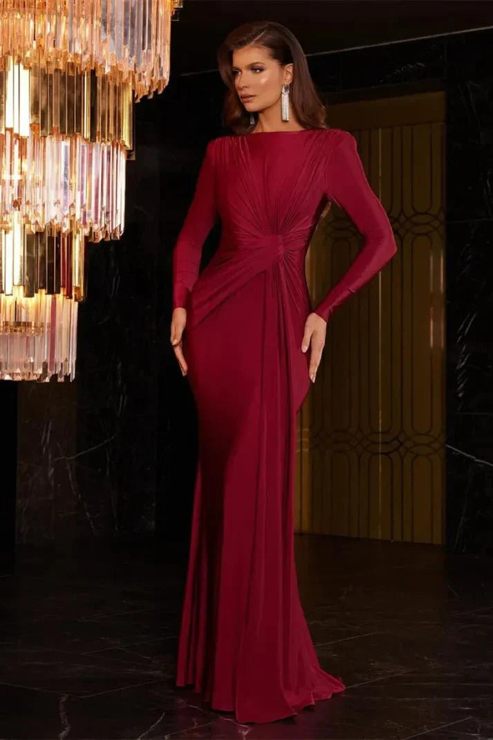 Hailey | Satin Draped Evening Gown