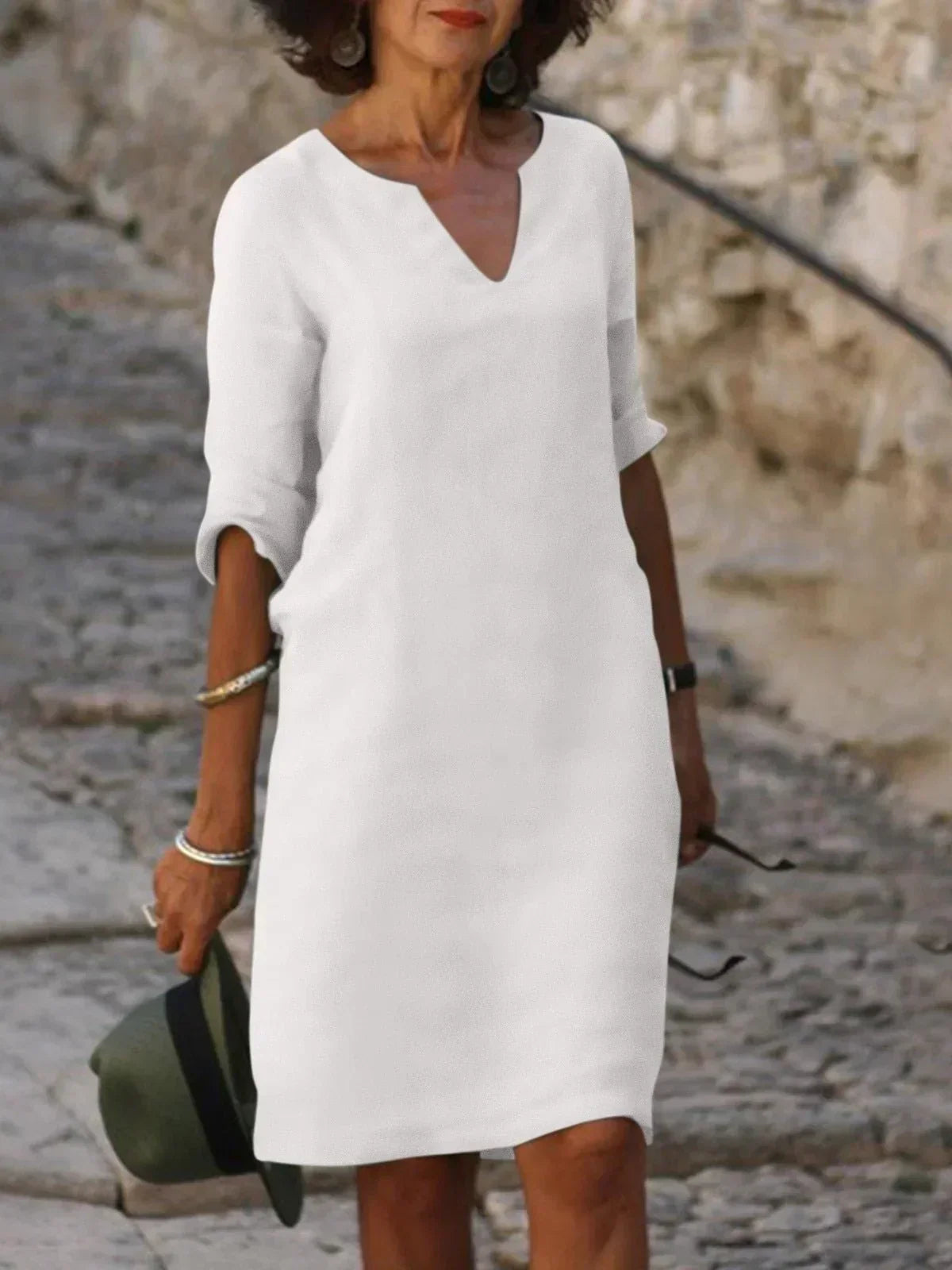 Sophia | Casual V-Neck Midi Dress