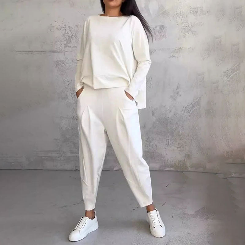 Mode, Leisure Long Sleeve Round Neck & Pants 2-Piece Set