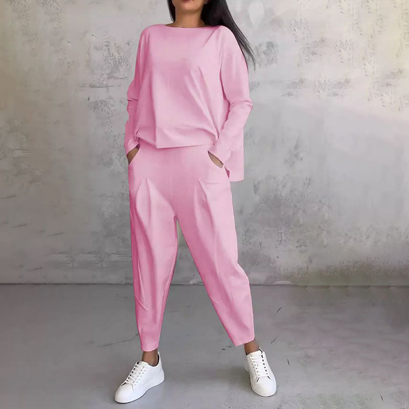 Mode, Leisure Long Sleeve Round Neck & Pants 2-Piece Set