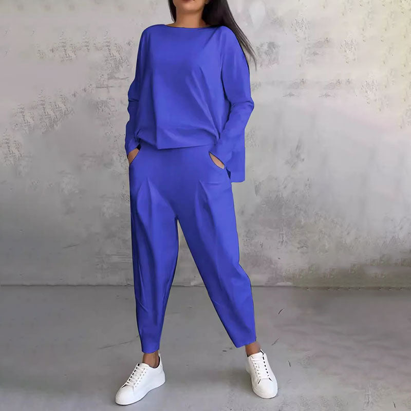 Mode, Leisure Long Sleeve Round Neck & Pants 2-Piece Set