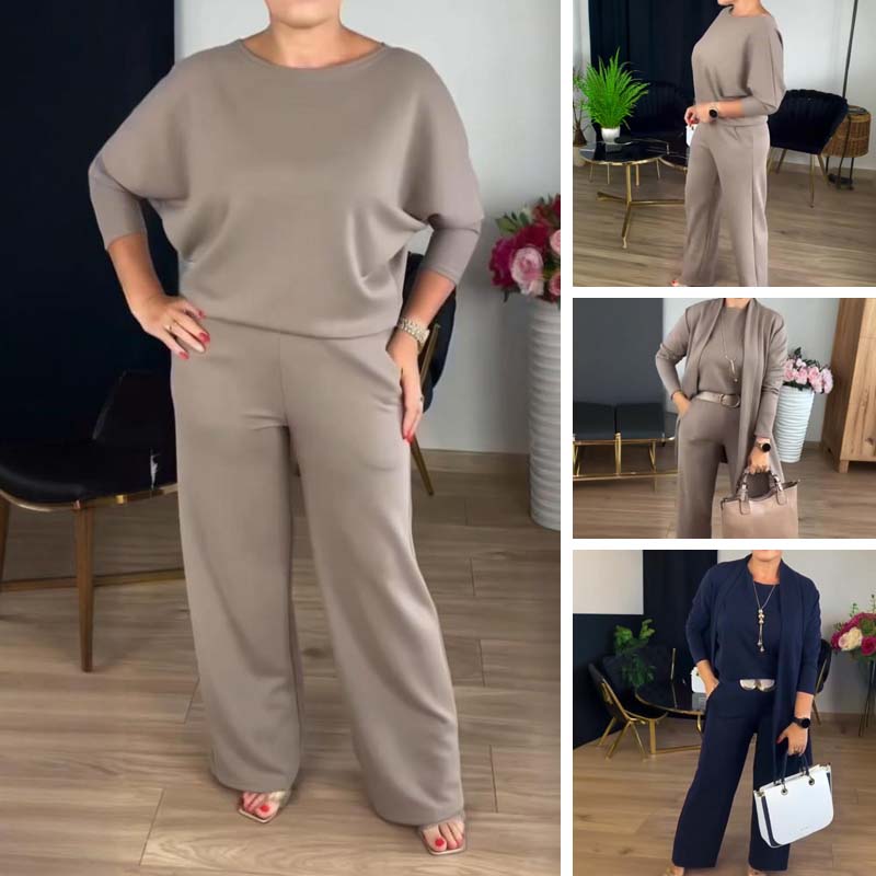 Elegant 3-Piece Set Including a Long Cardigan, Top, and Pants 🔥FREE SHIPPING