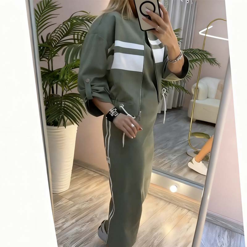 ❄️LAST DAY PROMOTION 70%OFF 💖 Women's Stand Collar Jacket & Dress Set