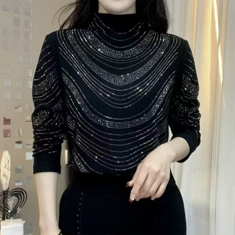 Ladies Elegant Top with Long Sleeves and Sequins