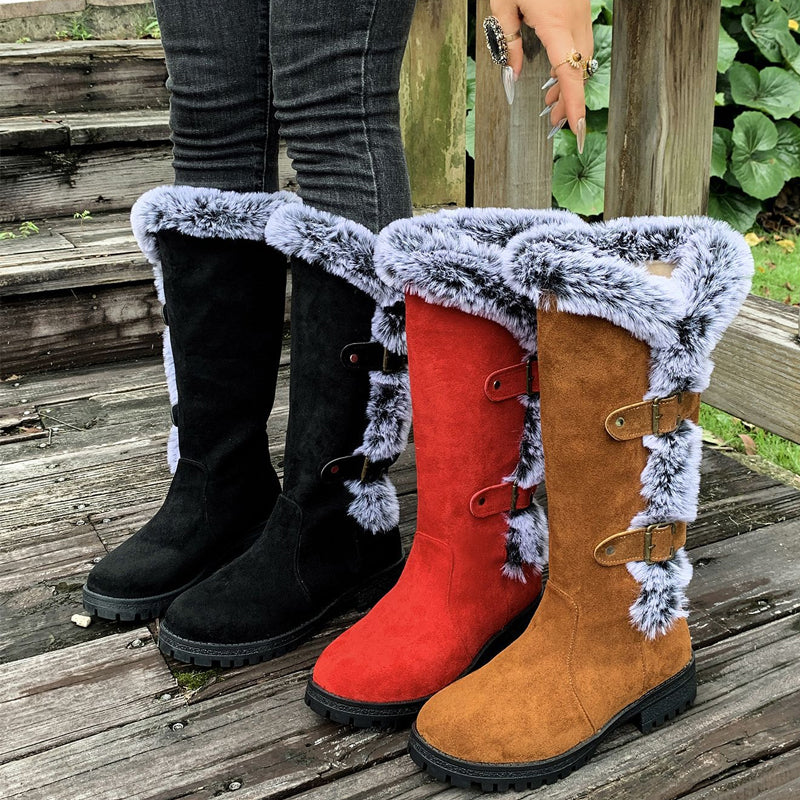 Ladies Thick Plush Mid-Calf Snowboots