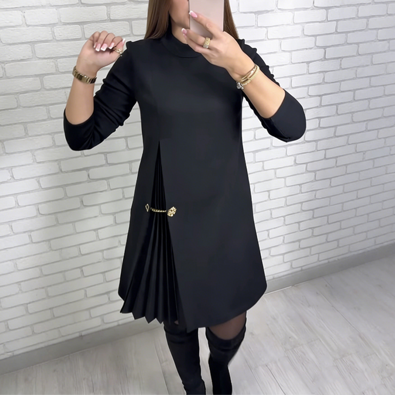💝New Year Sale 70% OFF💝Elegant Long Sleeve Pleated Panel Dress