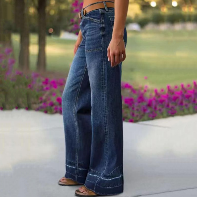 Retro Flared Jeans for Women with Pockets