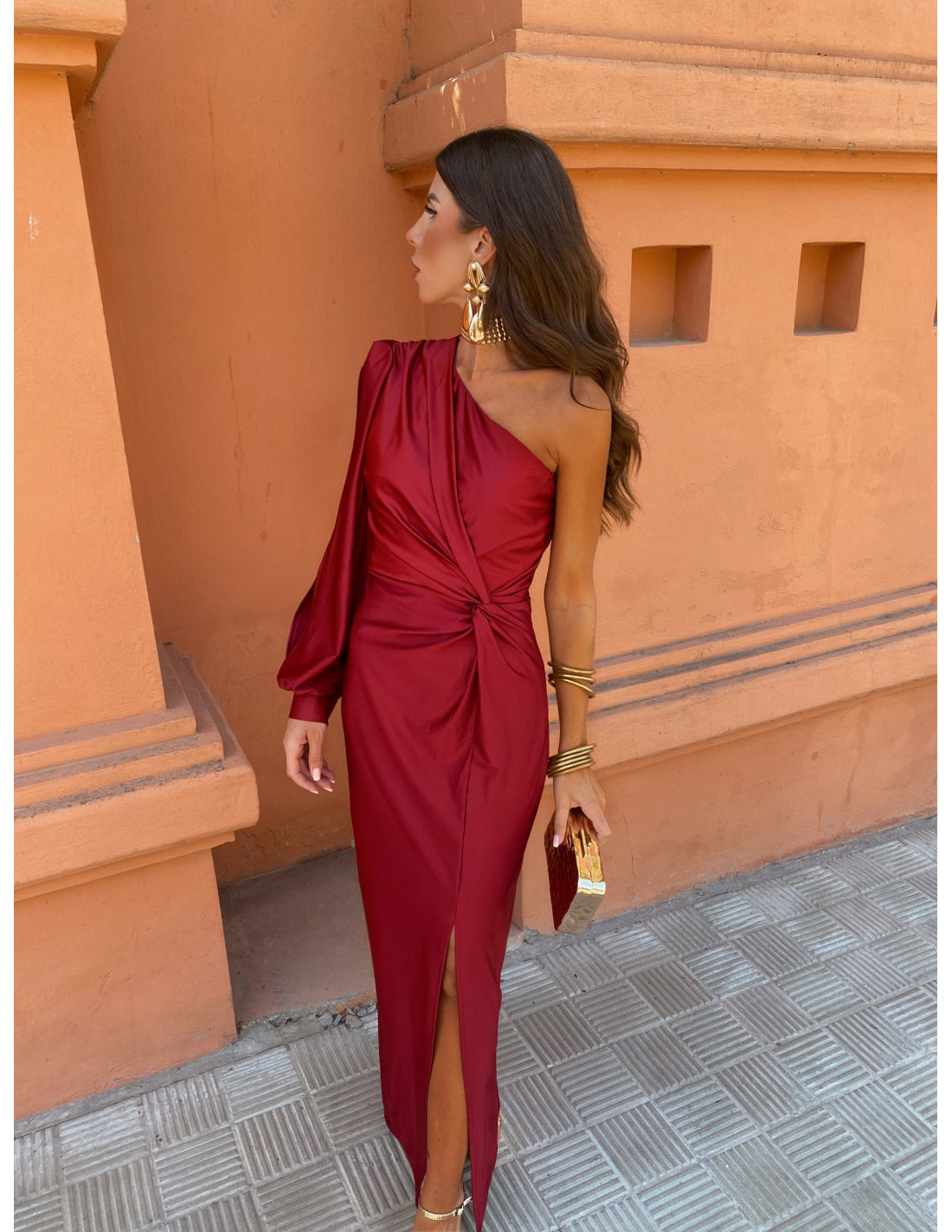Alma | One-Shoulder Draped Evening Dress