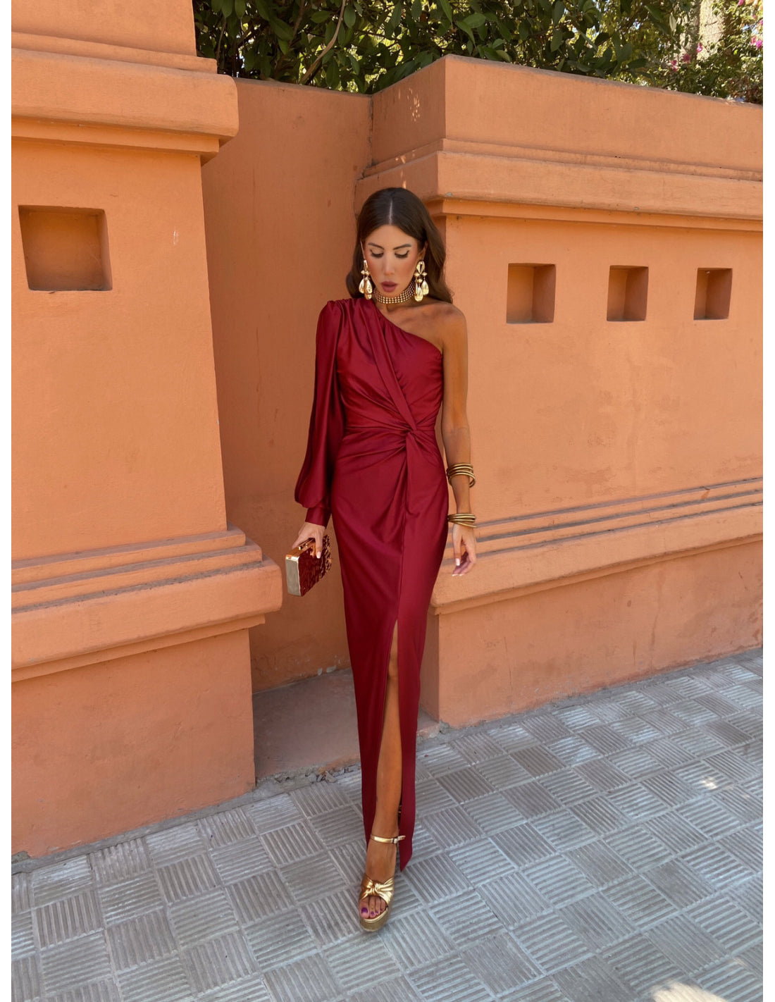 Alma | One-Shoulder Draped Evening Dress