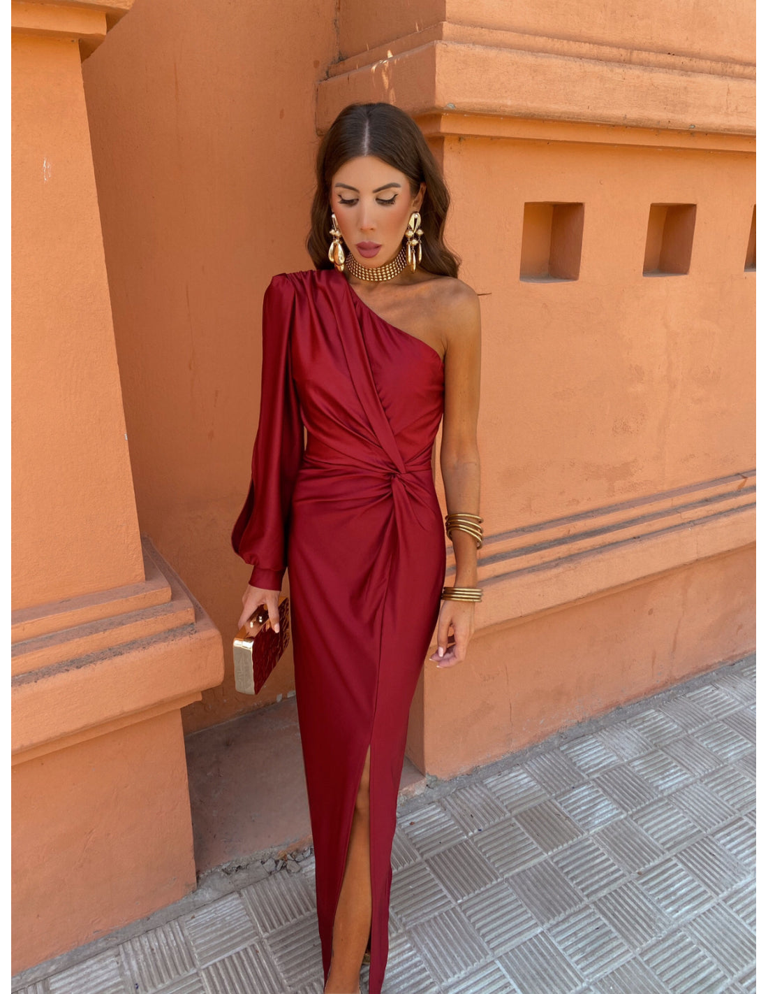 Alma | One-Shoulder Draped Evening Dress