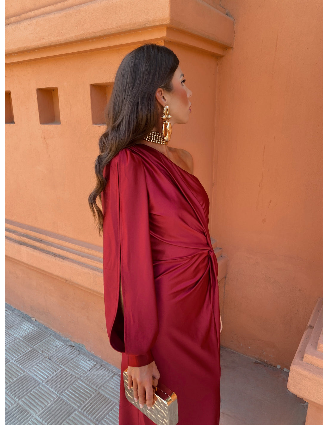 Alma | One-Shoulder Draped Evening Dress
