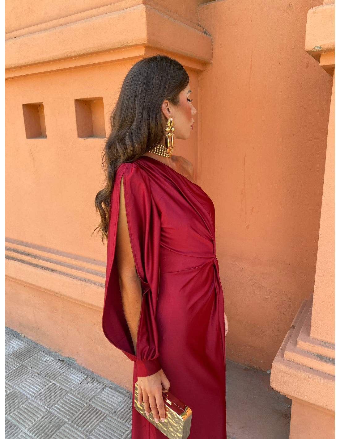 Alma | One-Shoulder Draped Evening Dress