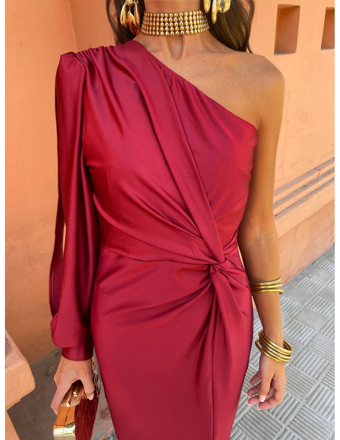 Alma | One-Shoulder Draped Evening Dress