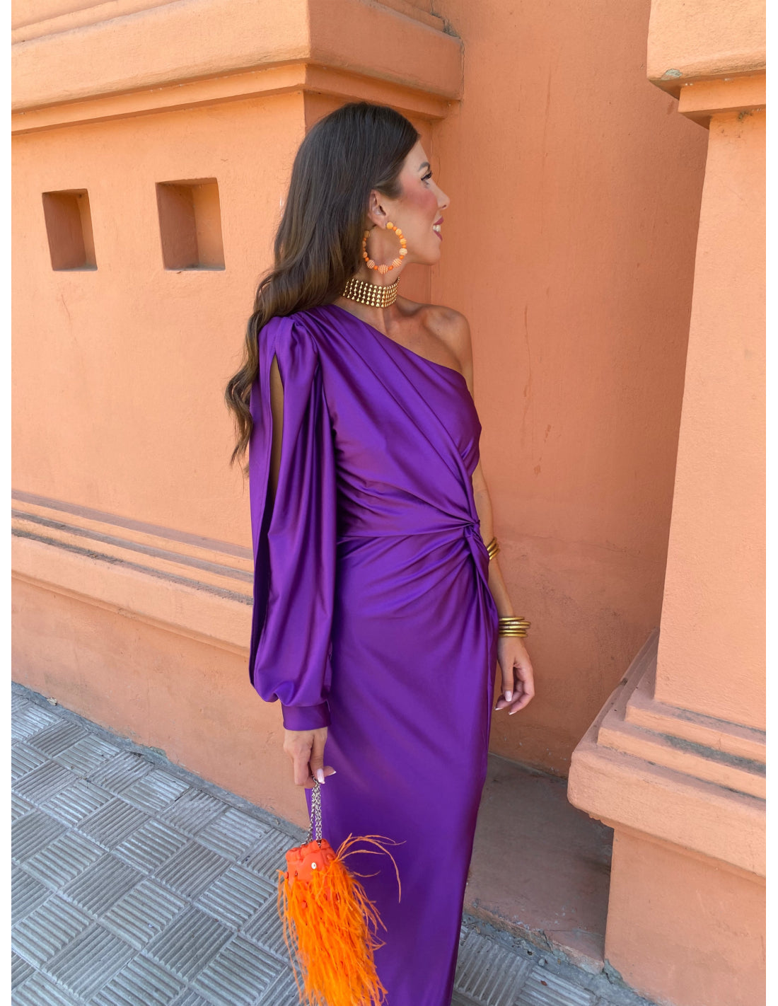 Alma | One-Shoulder Draped Evening Dress