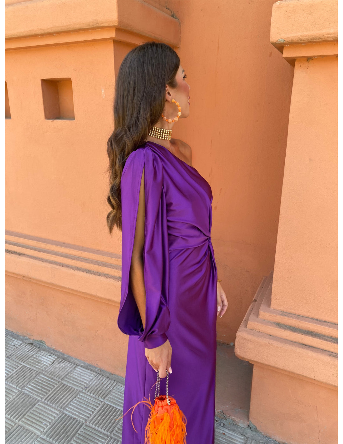 Alma | One-Shoulder Draped Evening Dress