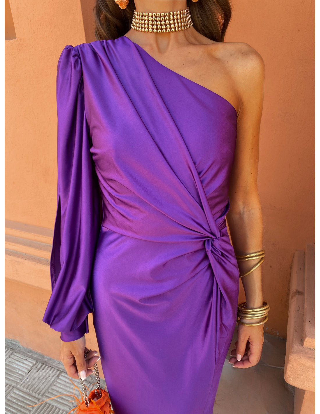 Alma | One-Shoulder Draped Evening Dress