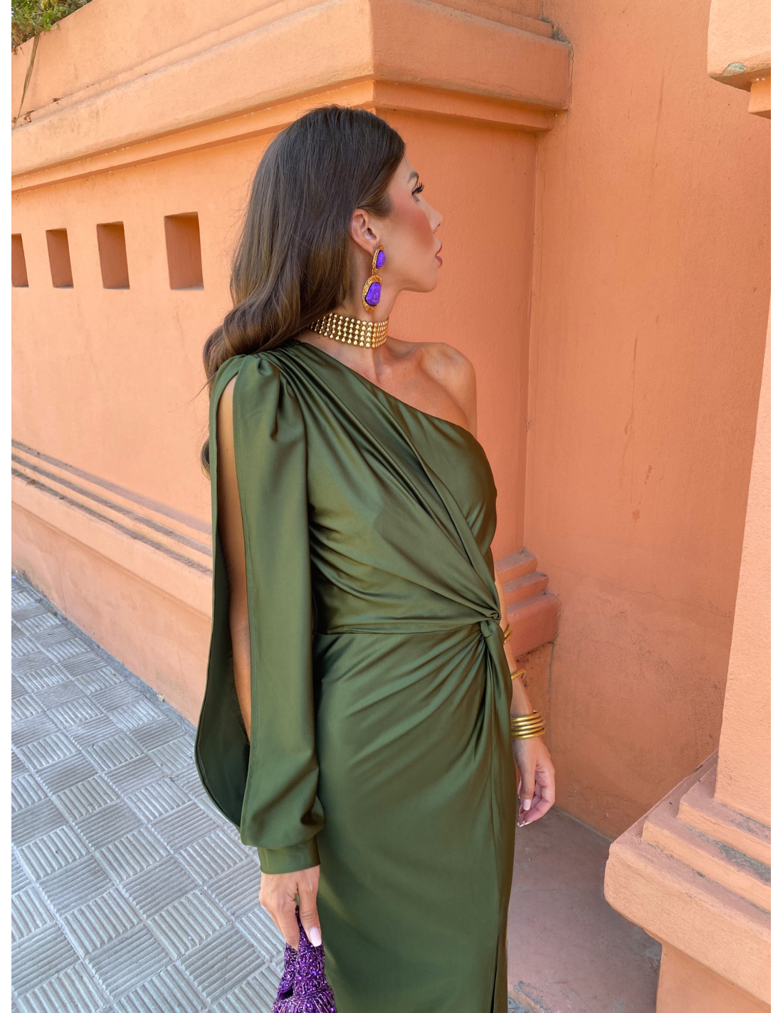 Alma | One-Shoulder Draped Evening Dress