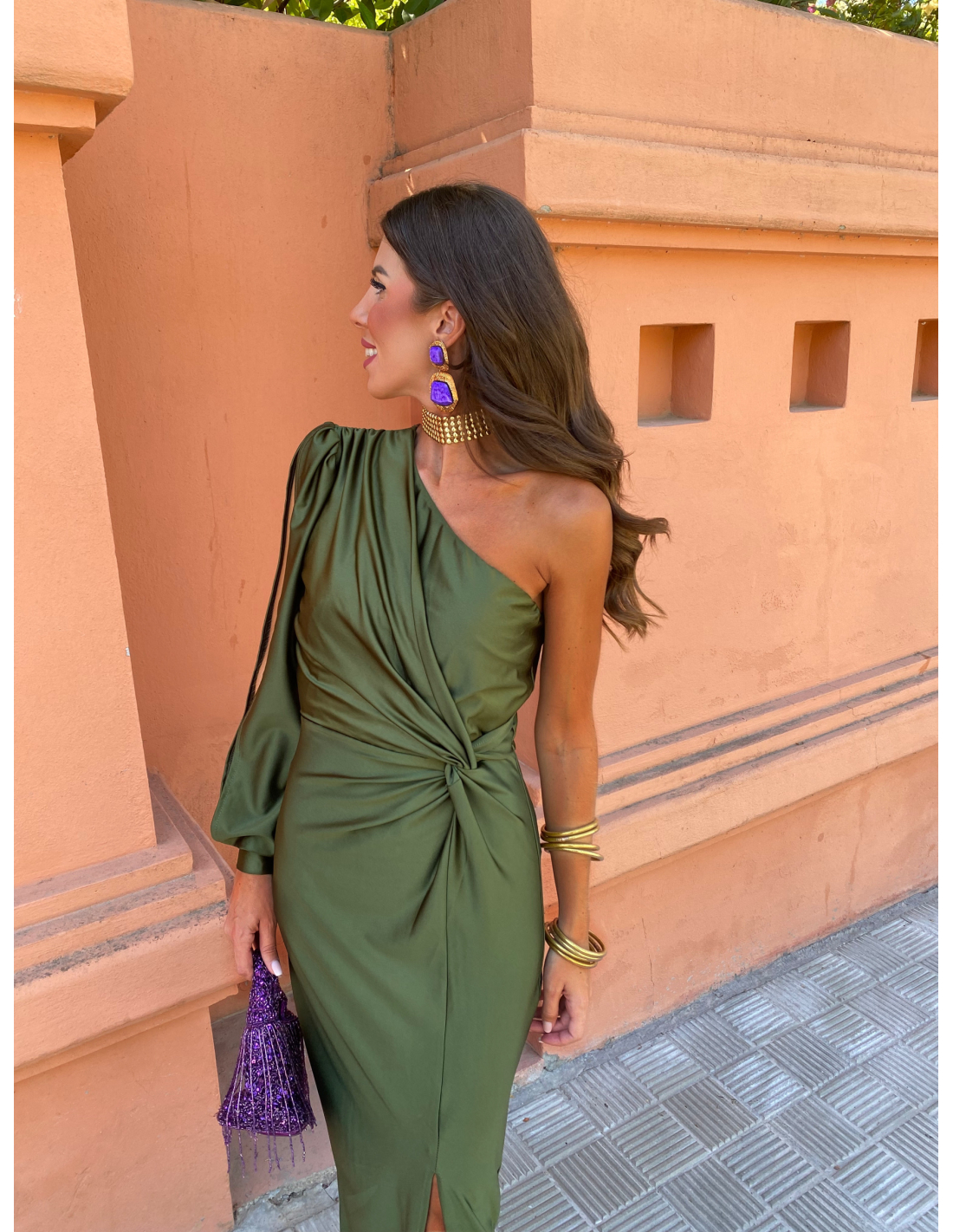 Alma | One-Shoulder Draped Evening Dress