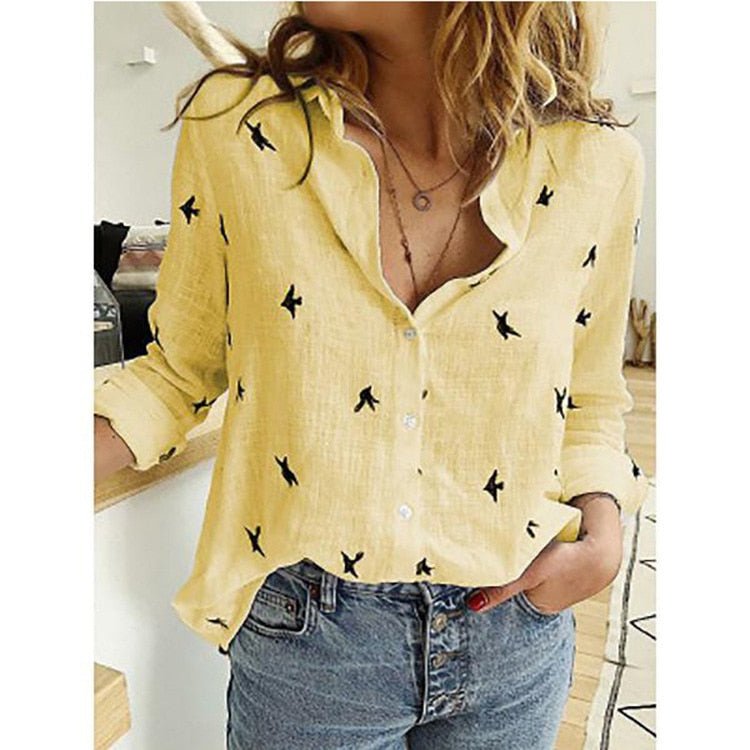 Erica | Casual Printed Button-Up Shirt