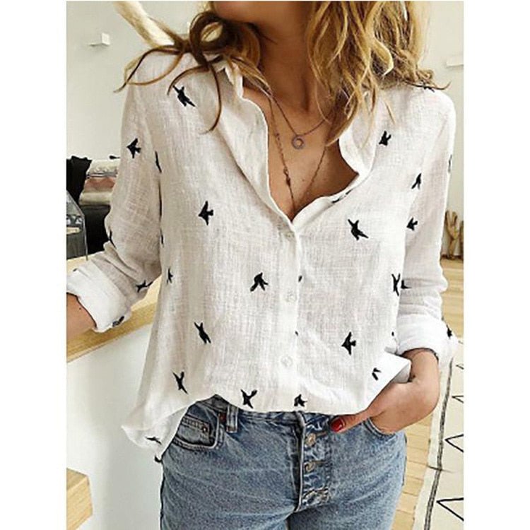 Erica | Casual Printed Button-Up Shirt