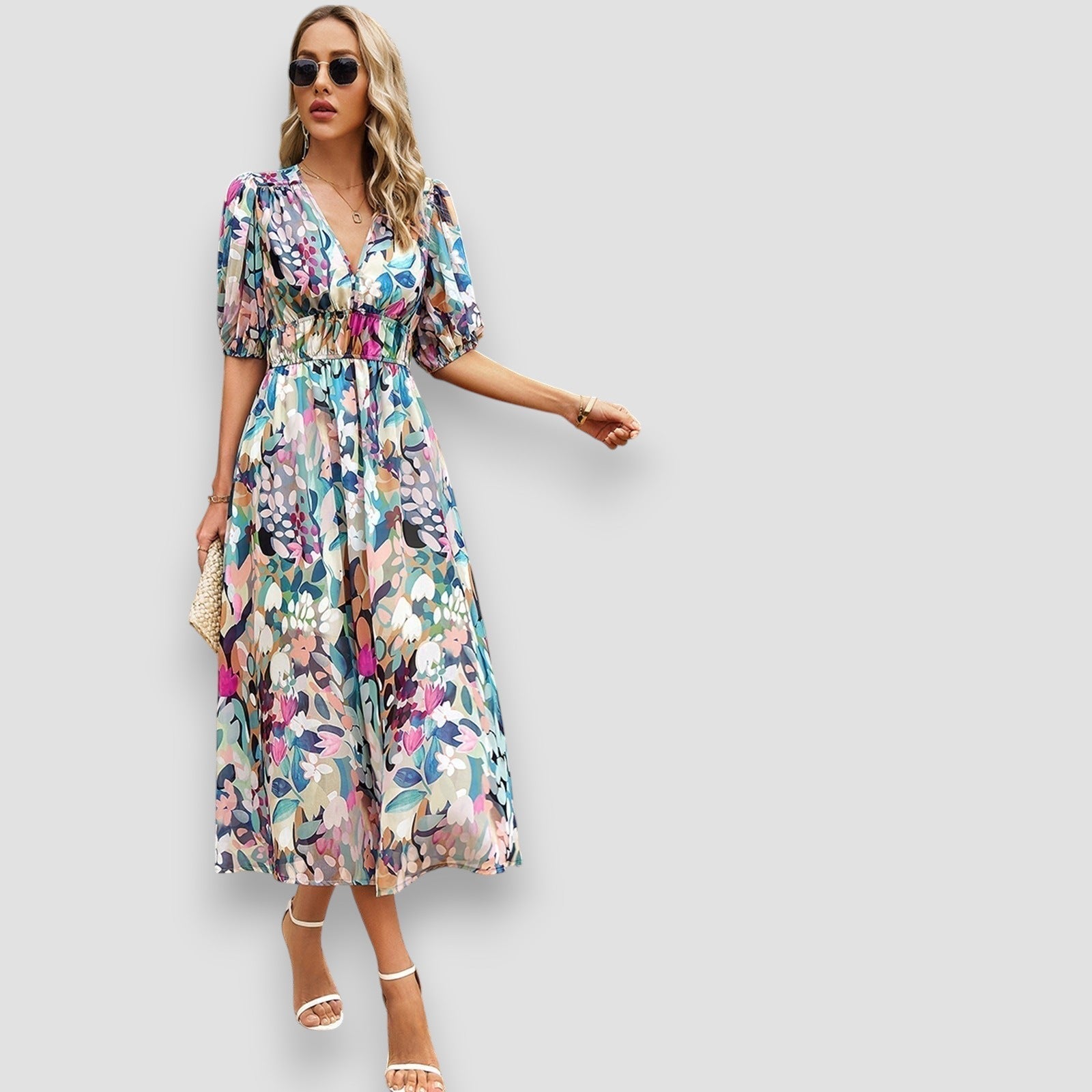 Daisy | Geometric Print Maxi Dress