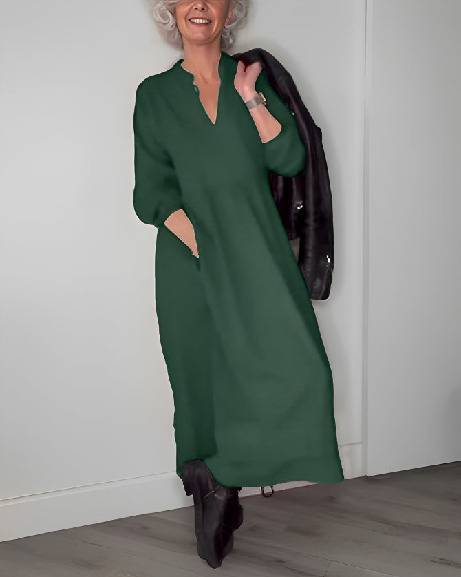 Jocelyn | Stylish V-neck Midi Dress