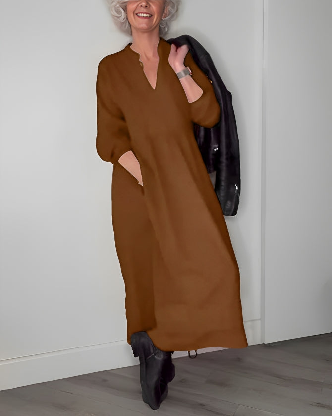 Jocelyn | Stylish V-neck Midi Dress