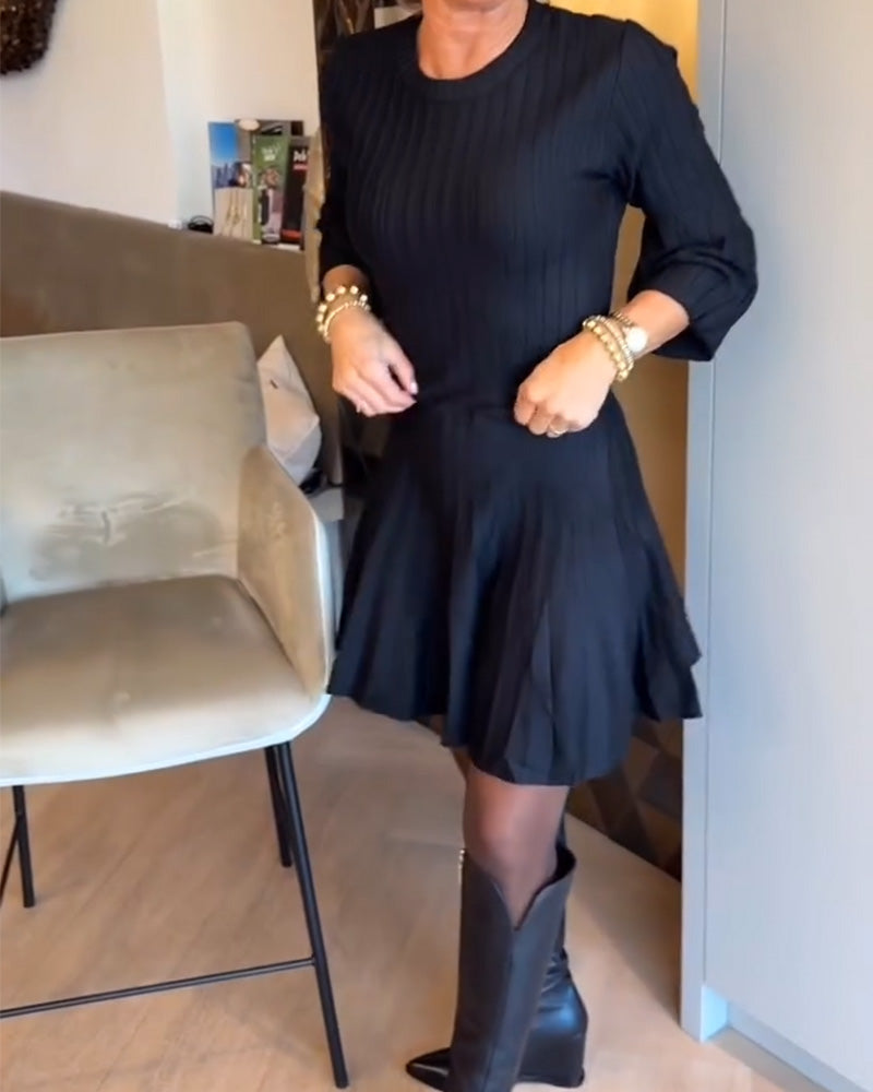 A-Line Dress with Flared Sleeves