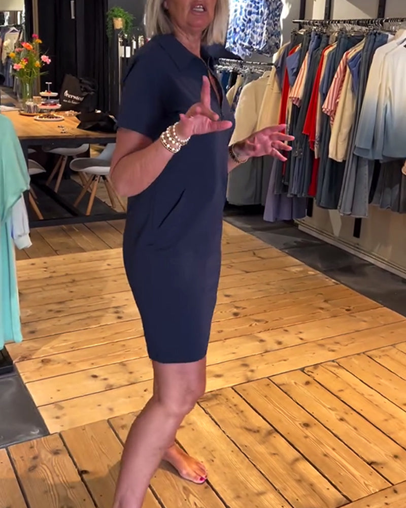 Dress with Collar and Zipper