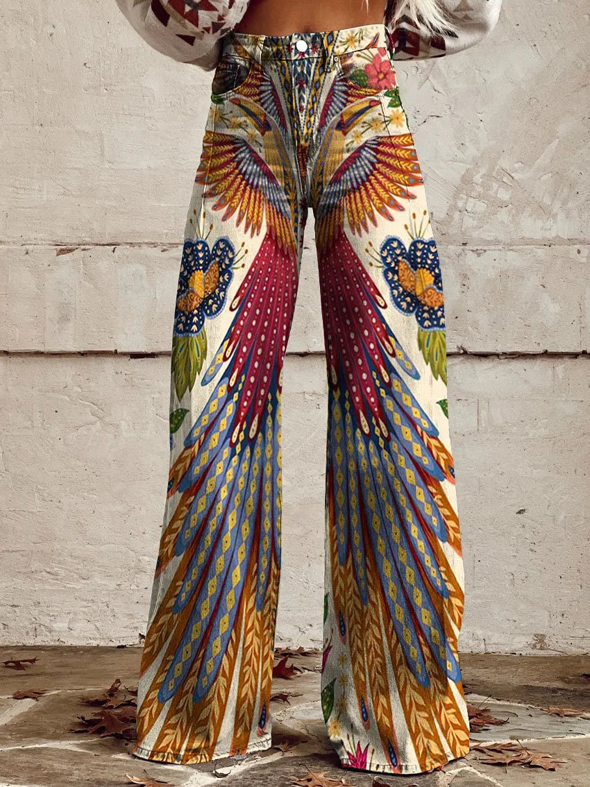 Georgia | Artistic Print Wide-Leg Pants